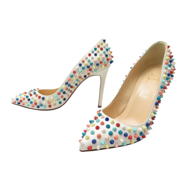 NEUF CHAUSSURES CHRISTIAN LOUBOUTIN ESCAPINS PIGALLE SPIKE 39 PUMPS SHOES 1200€