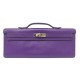 SAC A MAIN HERMES KELLY CUT CLUTCH EN CUIR SWIFT VIOLET LEATHER HAND BAG PURSE