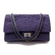 NEUF SAC A MAIN CHANEL 2.55 EN JERSEY CROCO VIOLET BANDOULIERE NEW HANDBAG 9800€