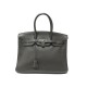 SAC A MAIN HERMES BIRKIN 35 2009 CABAS EN CUIR TOGO GRIS ATTRIBUTS ARGENT PURSE