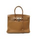 SAC A MAIN HERMES BIRKIN 35 2011 CABAS EN CUIR TOGO GOLD ATTRIBUTS ARGENT PURSE