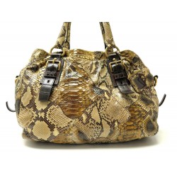 SAC A MAIN PRADA BR4208 CABAS EN CUIR DE PYTHON CAMEL SNAKE LEATHER PURSE 2800€