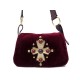 VINTAGE SAC A MAIN YVES SAINT LAURENT VENISE 146641 VELOURS BORDEAUX HAND BAG