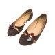 CHAUSSURES LOUIS VUITTON BALLERINES FLEUR 38 DAIM MARRON BROWN DEER SHOES 820€