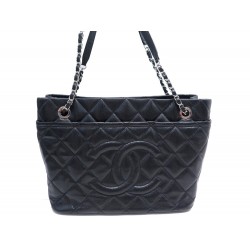 SAC A MAIN CHANEL SHOPPING BAG GM EN CUIR CAVIAR MATELASSE NOIR HANDBAG 6300€