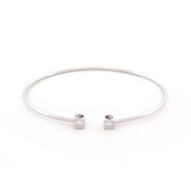 BRACELET DINH VAN 308215 LE CUBE DIAMANT PM 15 OR BLANC 18K 0.10CT BANGLE 2580€