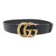 NEUF CEINTURE GUCCI BOUCLE LOGO GG MARMONT 397660 CUIR NOIR 80 LEATHER BELT 450€