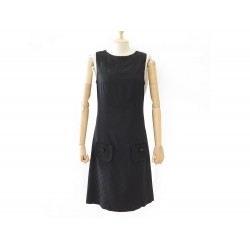 ROBE LONGUE CHRISTIAN DIOR M 40 EN VISCOSE NOIR MONOGRAMME BLACK DRESS 1500€