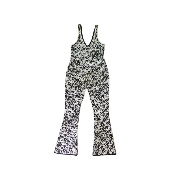 COMBINAISON CHANEL LOGO JACQUARD P61953K47642 M 40 LAINE JUMPSUIT 2019 5000€