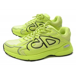 CHAUSSURES BASKETS DIOR B30 3SN279Z 42 TOILE CUIR JAUNE SNEAKERS BOITE SHOE 950€