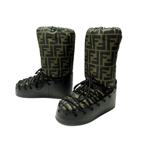 NEUF CHAUSSURES FENDI BOTTES APRES SKI TOILE MONOGRAM ZUCCA 41 MOON BOOTS 890€