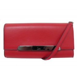 NEUF SAC A MAIN CHRISTIAN LOUBOUTIN ROUGISSIME CUIR ROUGE BANDOULIERE BAG 820€