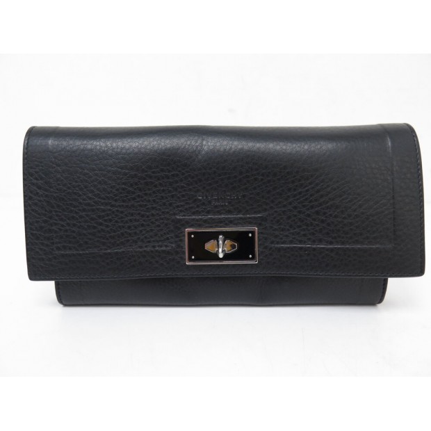 PORTEFEUILLE LONG GIVENCHY SHARK CUIR GRAINE NOIR BC06946695 + BOITE WALLET 650€