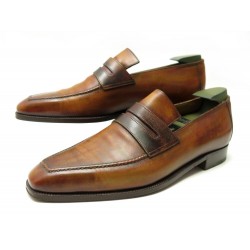 CHAUSSURES BERLUTI ANDY DEMESURE S1411 10.5 44.5 MOCASSINS CUIR EMBAUCHOIR 2225€