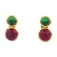 VINTAGE BOUCLES D'OREILLES CHANEL CLIP PENDANTES PATE DE VERRE GRIPOIX EARRINGS