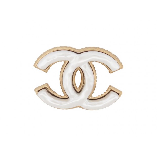 NEUF BROCHE CHANEL LOGO CC EN RESINE 2022 BLANCHE WHITE NEW RESIN BROOCH 620€