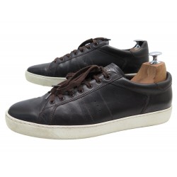 CHAUSSURES JM WESTON ON TIME 649 BASKETS 9.5 43.5 CUIR MARRON SNEAKERS SHOE 550€