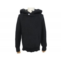 PULL A CAPUCHE LOUIS VUITTON CAMIONNEUR HOODIE M 50 LIN COTON NOIR SWEATER 1500€