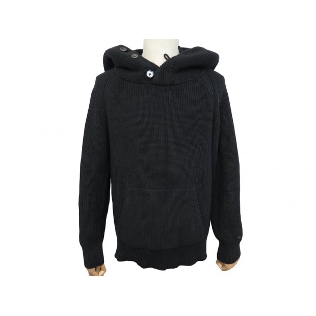 PULL A CAPUCHE LOUIS VUITTON CAMIONNEUR HOODIE M 50 LIN COTON NOIR SWEATER 1500€