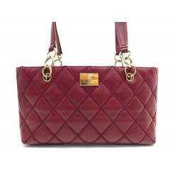 SAC A MAIN CHANEL CABAS LOGO CC EN CUIR MATELASSE BORDEAUX QUILTED PURSE 6400€