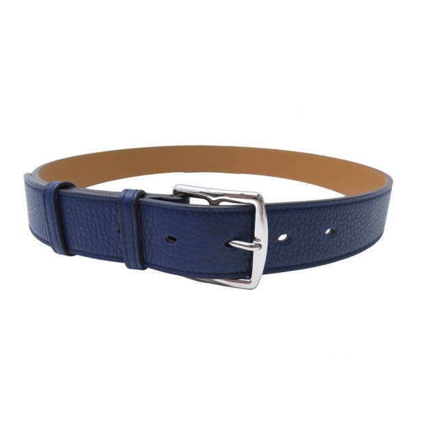 NEUF CEINTURE HERMES ETRIVIERE 32 EN CUIR TOGO BLEU NUIT H077973CK T80 BELT 830€