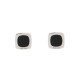 BOUCLES D'OREILLES DINH VAN PUCES IMPRESSIONS ONYX ET OR BLANC 18K GOLD EARRINGS