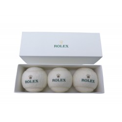 NEUF LOT DE 3 BALLES DE TENNIS MONTRES ROLEX + BOITE SET OF 3 BALLS WITH BOX