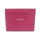 NEUF PORTE CARTES SAINT LAURENT 375946 EN CUIR FACON CROCO ROSE CARD HOLDER 275€