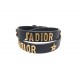 BRACELET DIOR DOUBLE TOUR J'ADIOR 18.5-20.5 CM EN CUIR NOIR LEATHER STRAP 490€