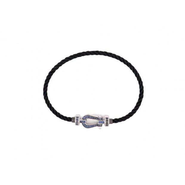 BRACELET FRED FORCE 10 MM OR BLANC 18K & SAPHIRS 0B0069-6B0279 16CM BANGLE 4200€