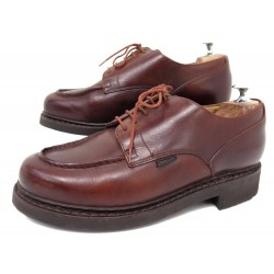 CHAUSSURES DERBY PARABOOT CHAMBORD GOLF 7F 41 EN CUIR MARRON + BOITE SHOES 460€