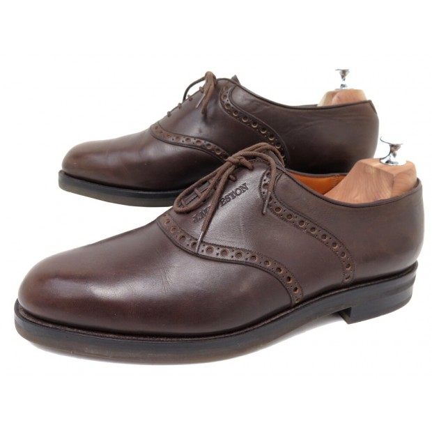 CHAUSSURES JM WESTON RICHELIEU 313 9E 43 CUIR MARRON SEMELLES GOMMES SHOES 595€