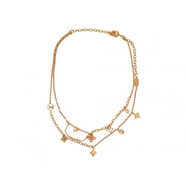 COLLIER LOUIS VUITTON BLOOMING STRASS M68374 EN METAL DORE CHOKER NECKLACE 495€