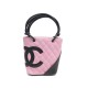 NEUF SAC A MAIN CHANEL CAMBON SHOPPING PM CUIR MATELASSE NOIR & ROSE BAG 2800€