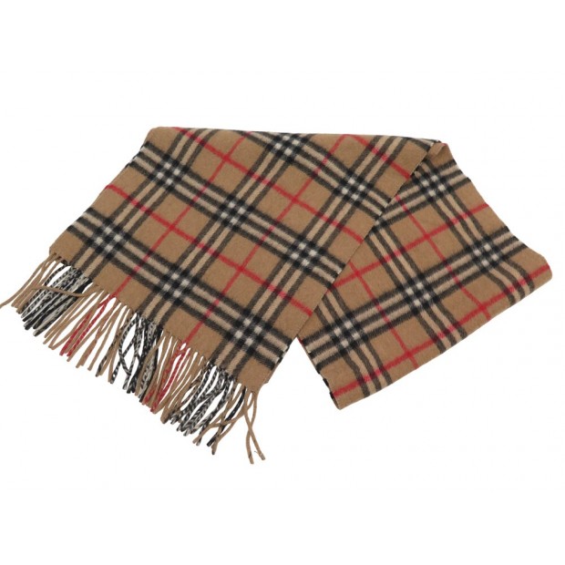 VINTAGE ECHARPE BURBBERYS CLASSIC TARTAN CHECK 150X30CM EN CACHEMIRE SCARF 490€