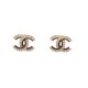 NEUF BOUCLES D'OREILLES CHANEL LOGO CC STRASS PUCES EN METAL DORE EARRINGS 700€