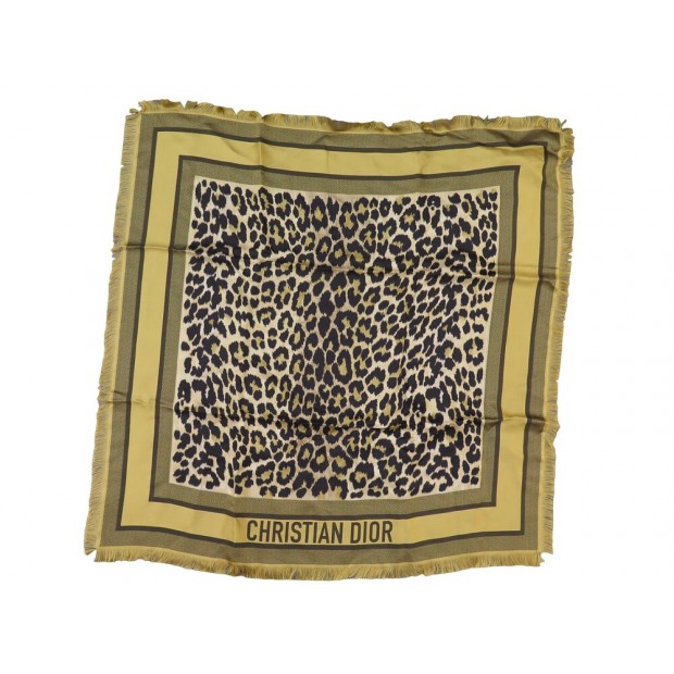 NEUF FOULARD CHRISTIAN DIOR DIORTWIN MIZZA LEOPARD CARRE 70 CM NEW SCARF 390€