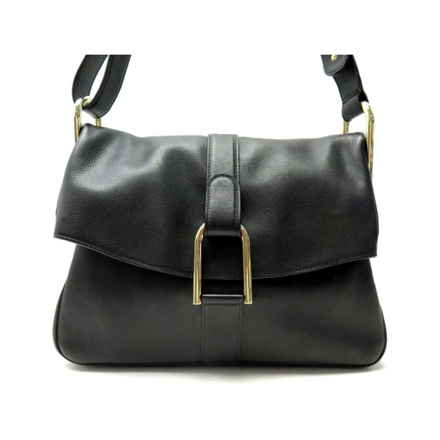 SAC A MAIN DELVAUX GIVRY EN CUIR NOIR BLACK LEATHER SHOULDER HANDBAG PURSE 5500€