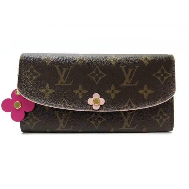 NEUF PORTEFEUILLE LOUIS VUITTON EMILY BLOSSOM MONOGRAM MARRON M64202 WALLET 720€