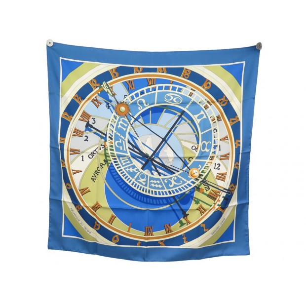 NEUF FOULARD HERMES LA MECANIQUE DU TEMPS LOIC DUBIGEON CARRE 90 SOIE SCARF 495€