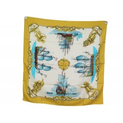 NEUF VINTAGE FOULARD HERMES VAISSEAUX DE HAUT BORD LEDOUX CARRE 90 SCARF 495€