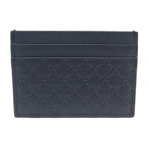 NEUF CARTES GUCCI MICROGUCCISSIMA 262837 4CC EN CUIR MONOGRAMMEE BLEU CARD 250€