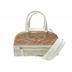 SAC A MAIN CHRISTIAN DIOR VIBE BOWLING STARS BANDOULIERE CUIR BLANC BRONZE 3200€