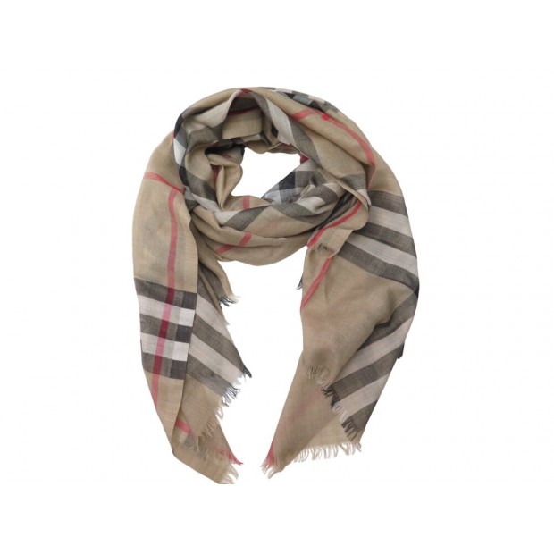 ETOLE ECHARPE LONGUE BURBERRY EN LAINE & SOIE 220 CM TARTAN CHECK SCARF 390€