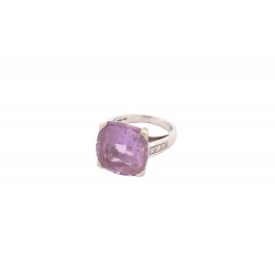 BAGUE MAUBOUSSIN GUEULE D'AMOUR T50 OR BLANC 18K DIAMANTS 0.2 CT AMETHYSTE 1690€