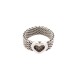 BAGUE TIFFANY & CO SOMERSET HEART T54 MAILLE ET COEUR EN ARGENT MASSIF RING 310€