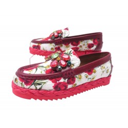 NEUF CHAUSSURES DOLCE & GABBANA PALERMO CM0017 MOCASSINS FLEURS 35.5 SHOES 595€