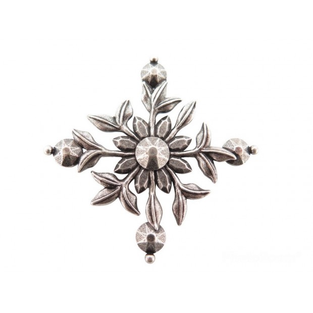 NEUF BROCHE SAINT LAURENT RUNWAY FLEUR EN LAITON EFFET VIEILLI NEW BROOCH 395€