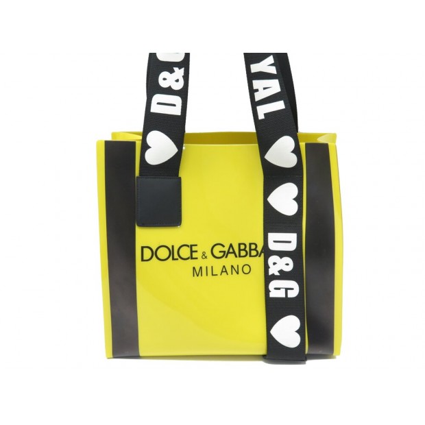 SAC A MAIN DOLCE & GABBANA CABAS STREET SHOPPER BB6696 PVC JAUNE YELLOW TOTE BAG