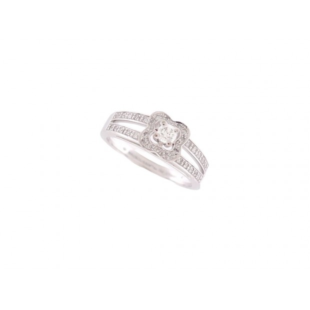 BAGUE MAUBOUSSIN SOLITAIRE CHANCE OF LOVE N1 T50 OR BLANC 18K DIAMANT RING 1455€